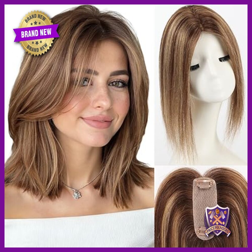 Real Human Hair Topper 4.5x1.5 Silk Base No Bangs for Thinning Hair